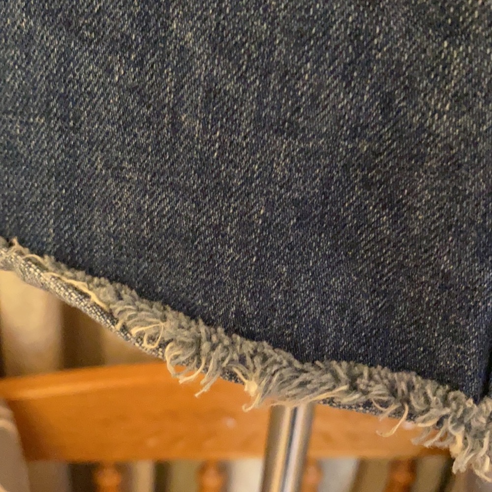 Free People Denim Jean Cut Off Raw Hem Mini Skirt - Picture 8 of 16